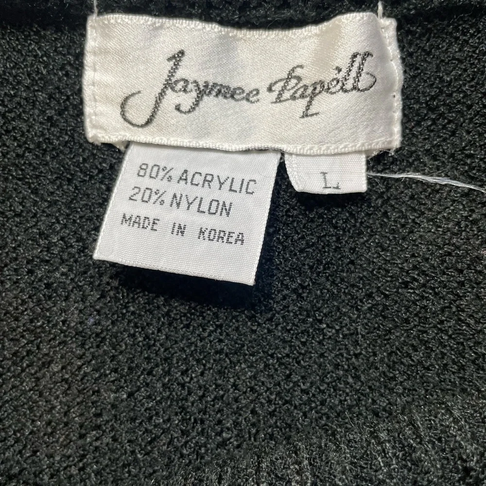 Vintage Jaymee Papell abstract two face moon acrylic black and white sweater top - Picture 9 of 14